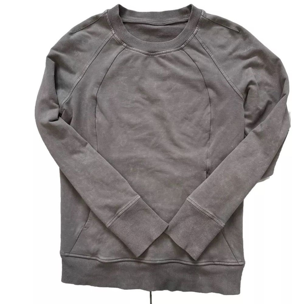 Lululemon Scuba Crew Neck Sweatshirt Stonewashed Dye Grey Purple  Womens 4